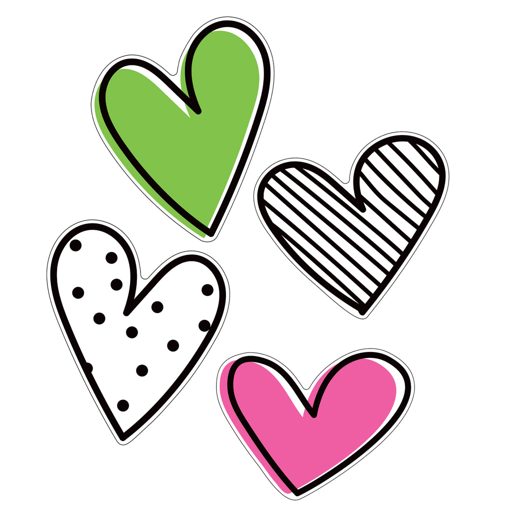 Jumbo Doodle Hearts Cut Outs Kind Vibes