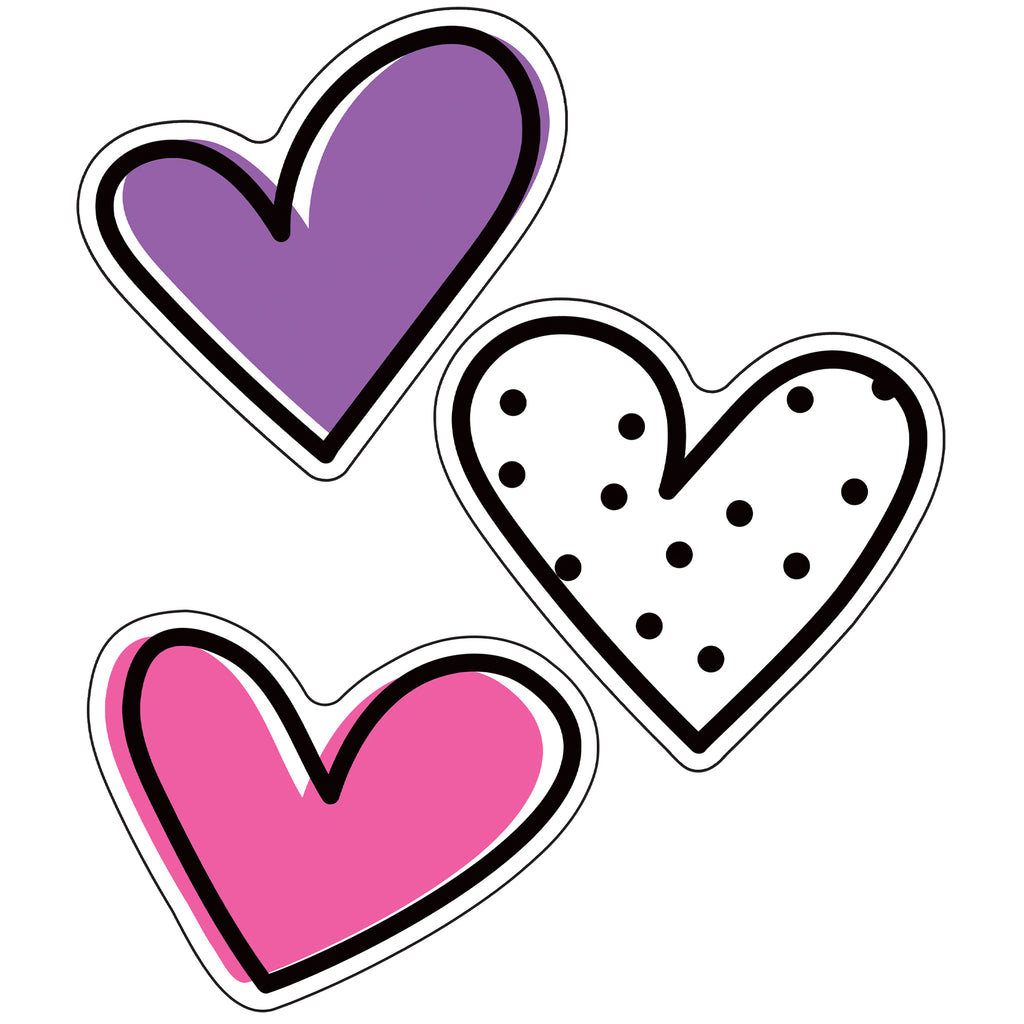 Kind Vibes Doodle Hearts Cut Outs