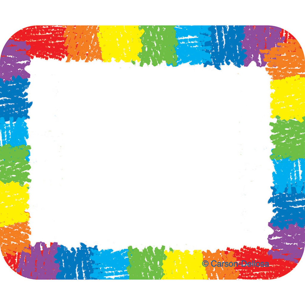 Name Tags Rainbow Kid-drawn 40-pk Self-adhesive