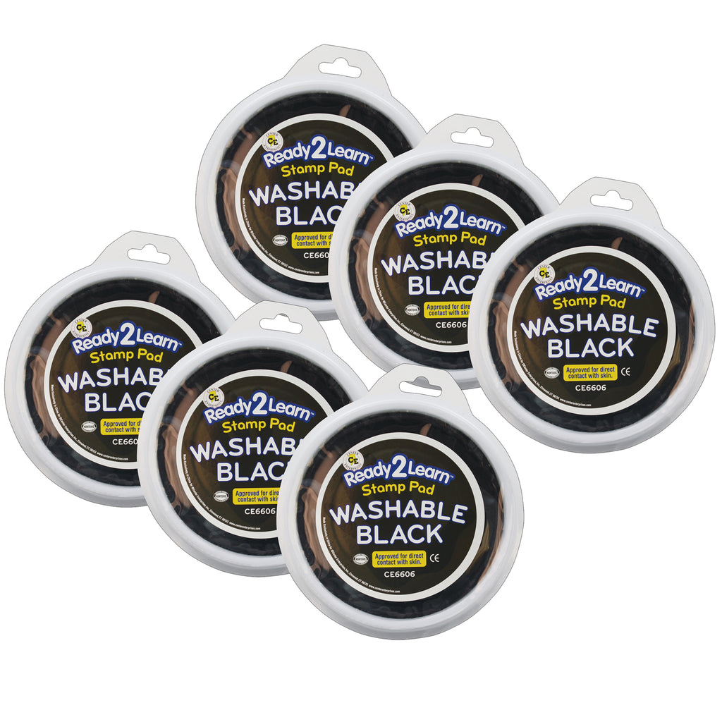(6 Ea) Jumbo Circular Washable Pads Black