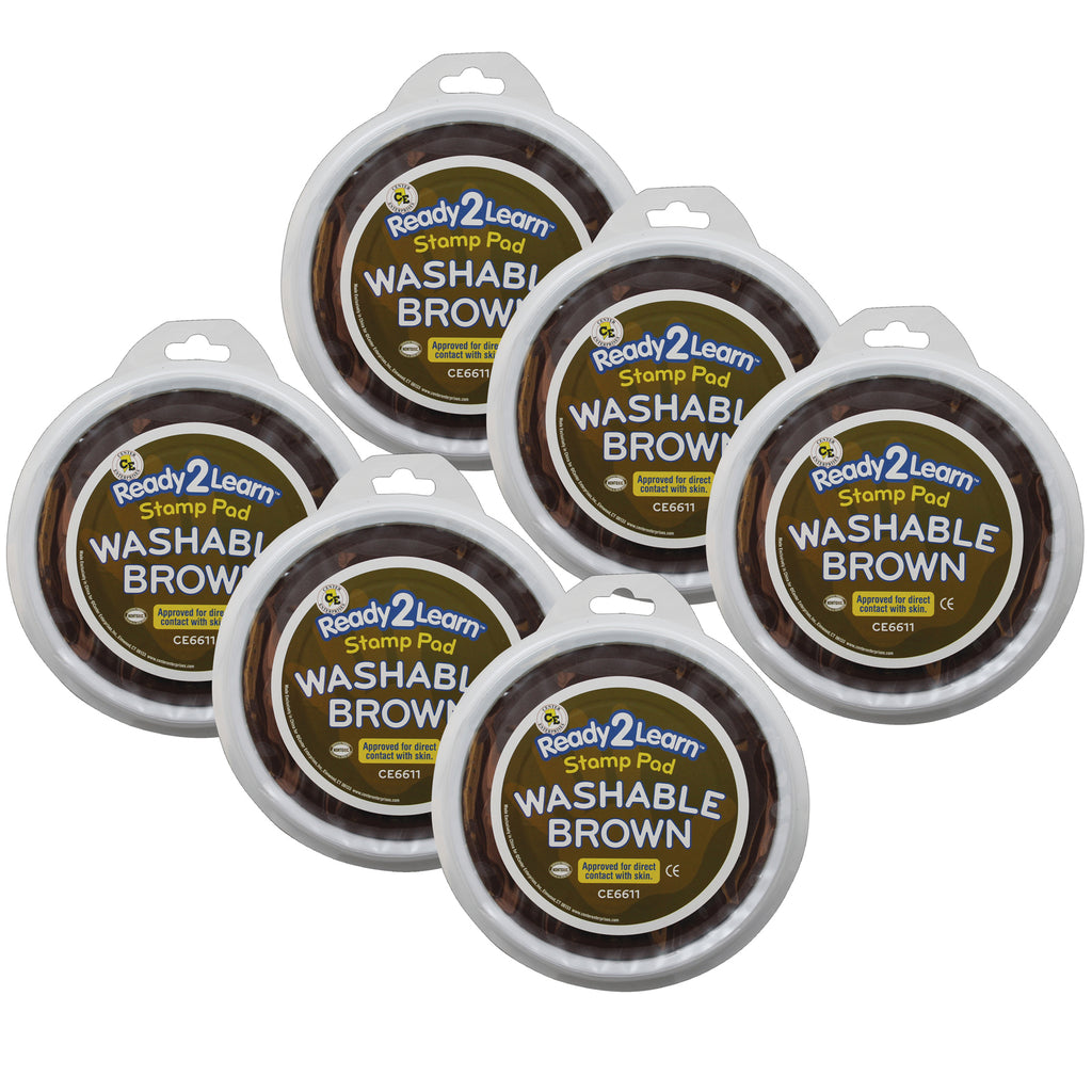 (6 Ea) Jumbo Circular Washable Pads Brown