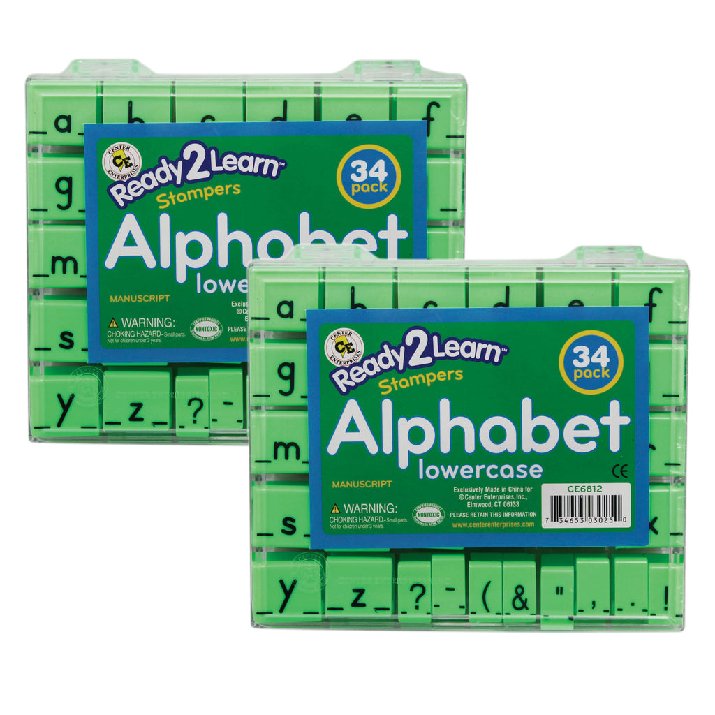 Alphabet Stamps - Lowercase - Small - 34 Per Set - 2 Sets