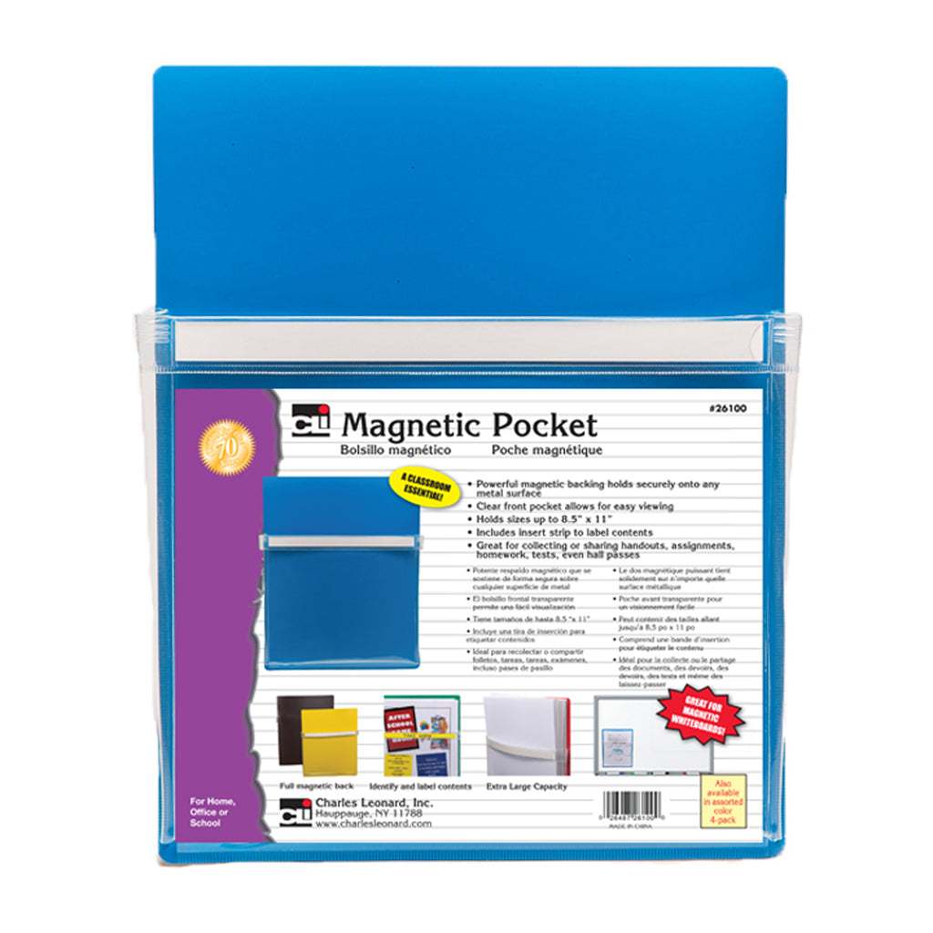 (3 Ea) Blue Magnetic Pocket 9.5x11.75