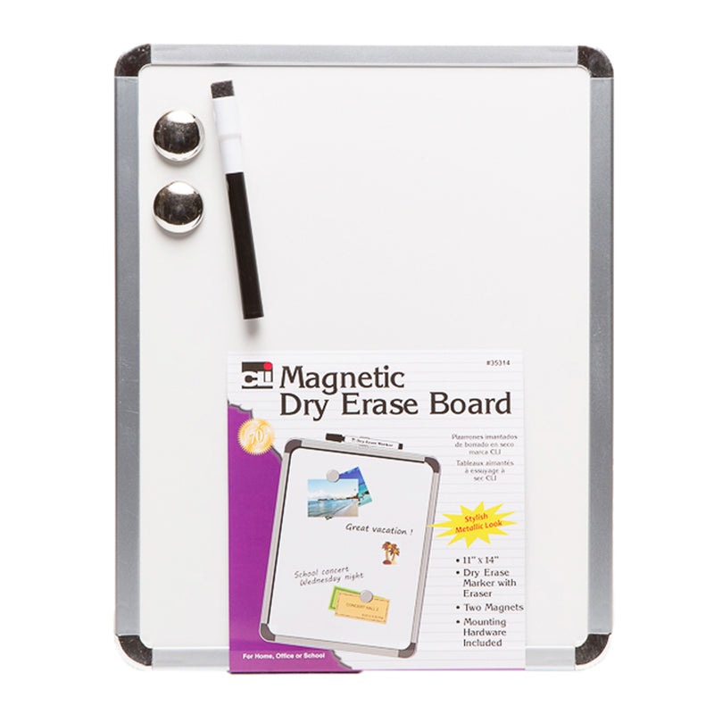 (3 Ea) Magnetic Dry Erase Board 11x14 W-eraser Marker & 2 Magnets