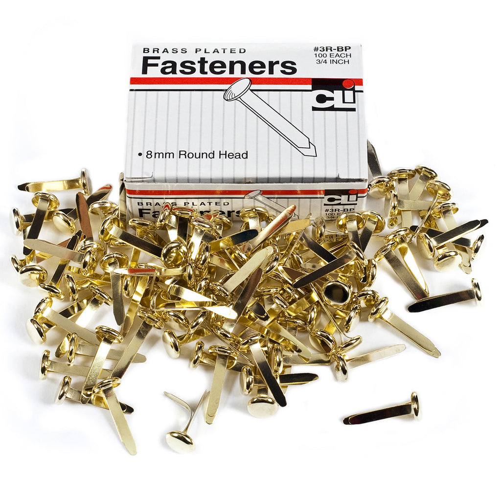 Brass Paper Fasteners 3-4 100-box