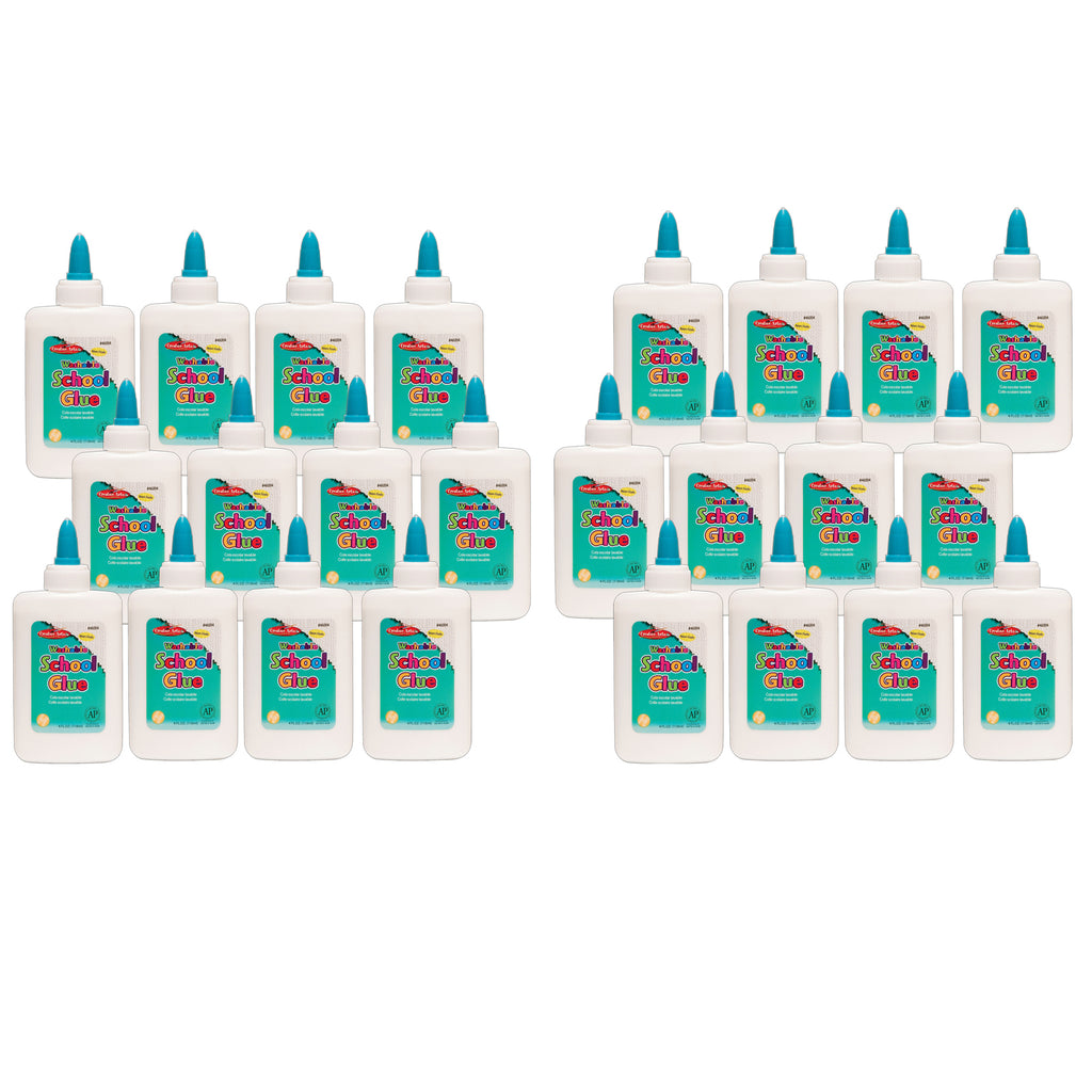 (24 Ea) Economy Washable School Glue 4 Oz