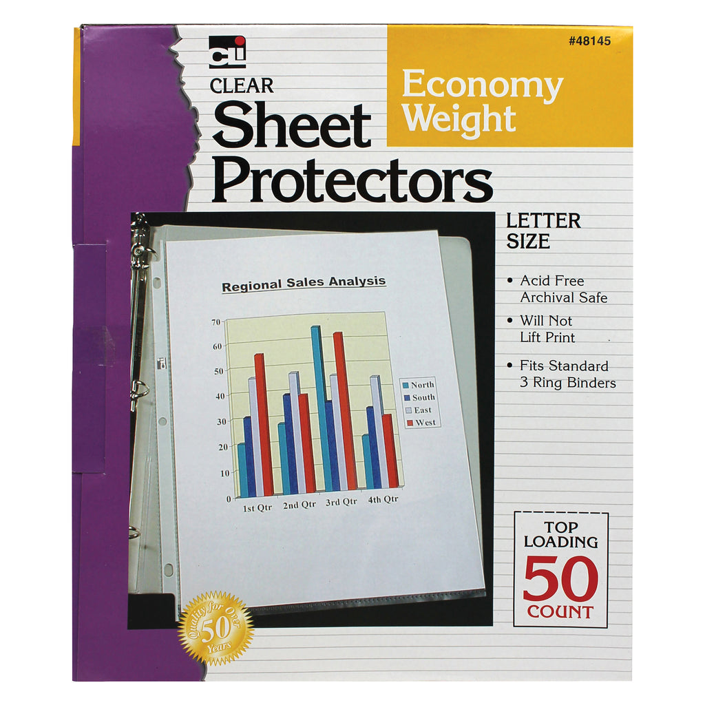 Top Loading Sheet Protectors Clear 50-box