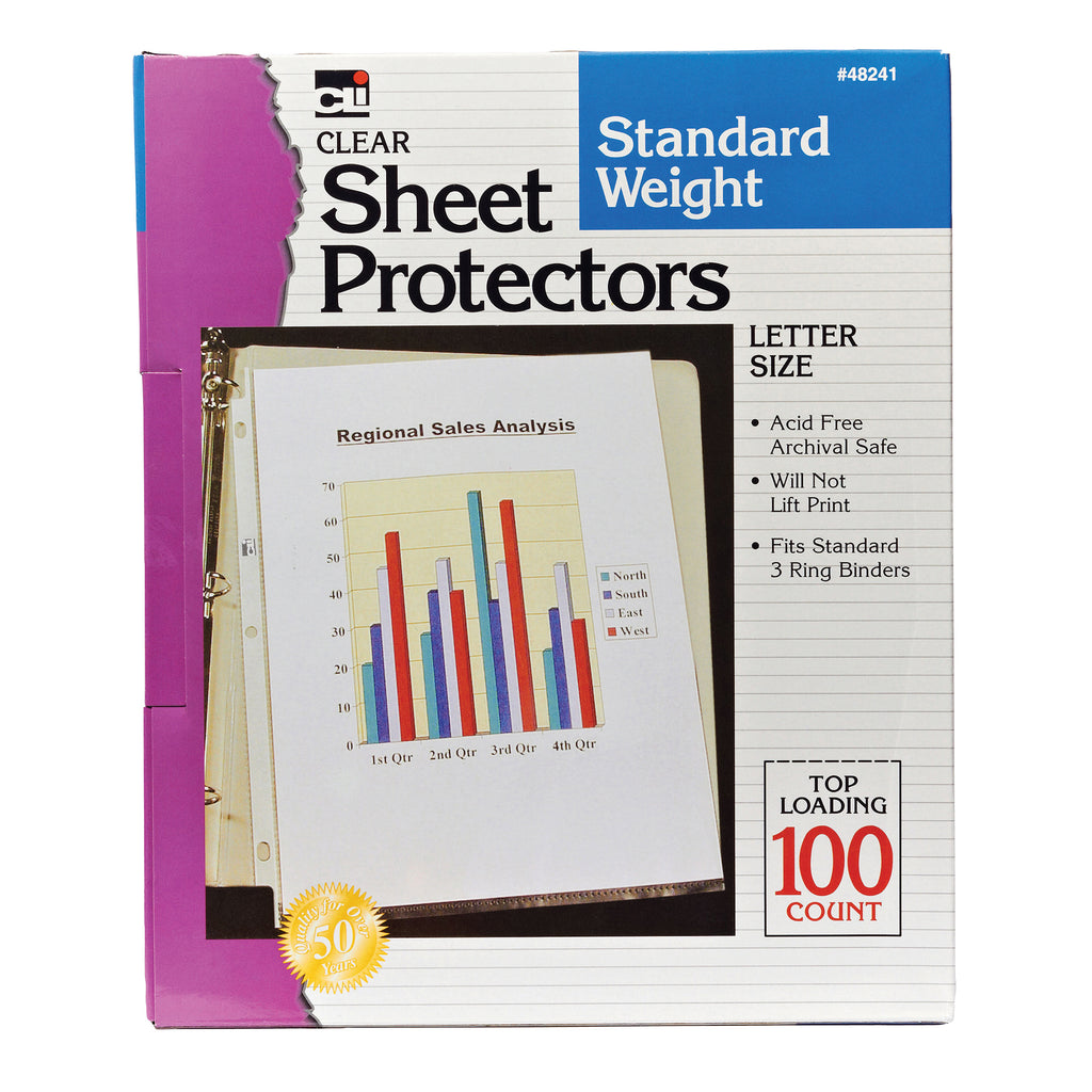 Sheet Protectors Clear Box Of 100