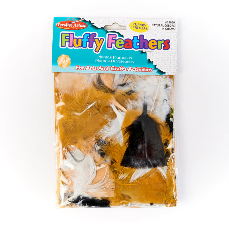 TURKEY FEATHERS NATURAL COLORS 14G BAG