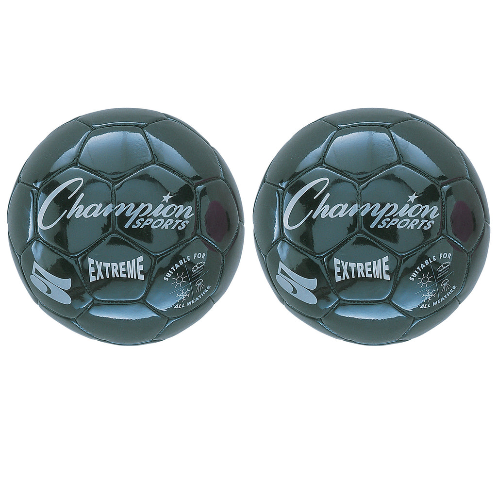 (2 Ea) Soccer Ball Size 5 Composite Black