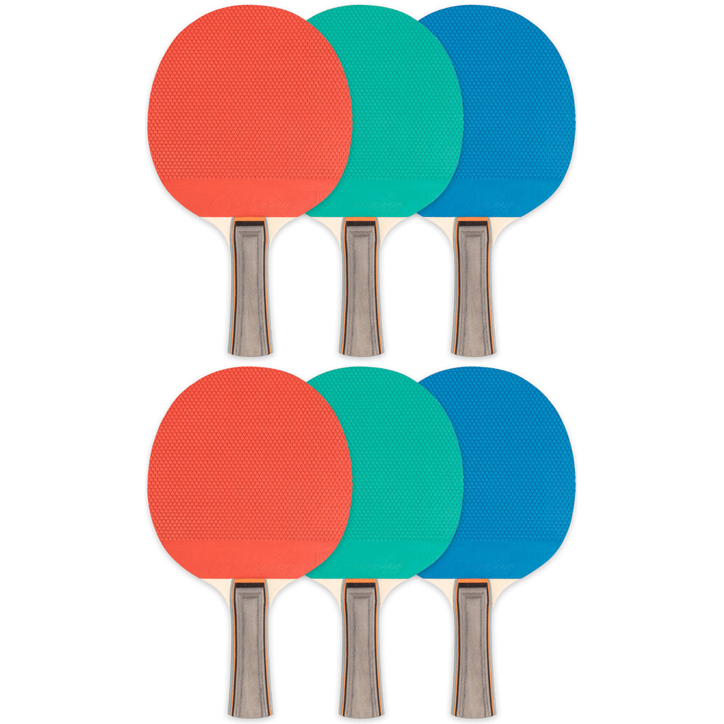 (6 Ea) Table Tennis Paddle Rubber Wood