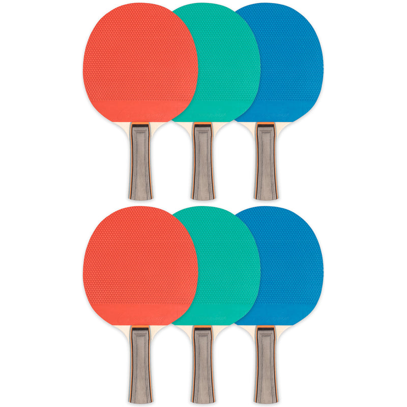 (6 Ea) Table Tennis Paddle Rubber Wood