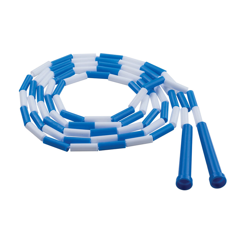 Plastic Jump Rope Blue White Segmented 9ft
