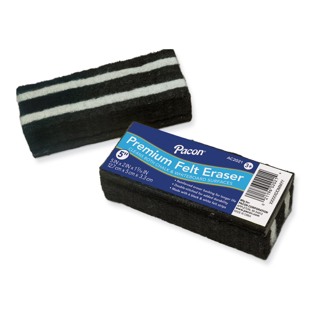 Premium Felt Eraser 5in Chalk & Whiteboard