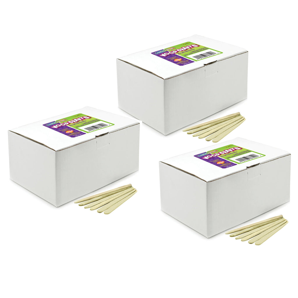 (3 Pk) Craft Sticks 1000 Per Pk Natural Economy Grade
