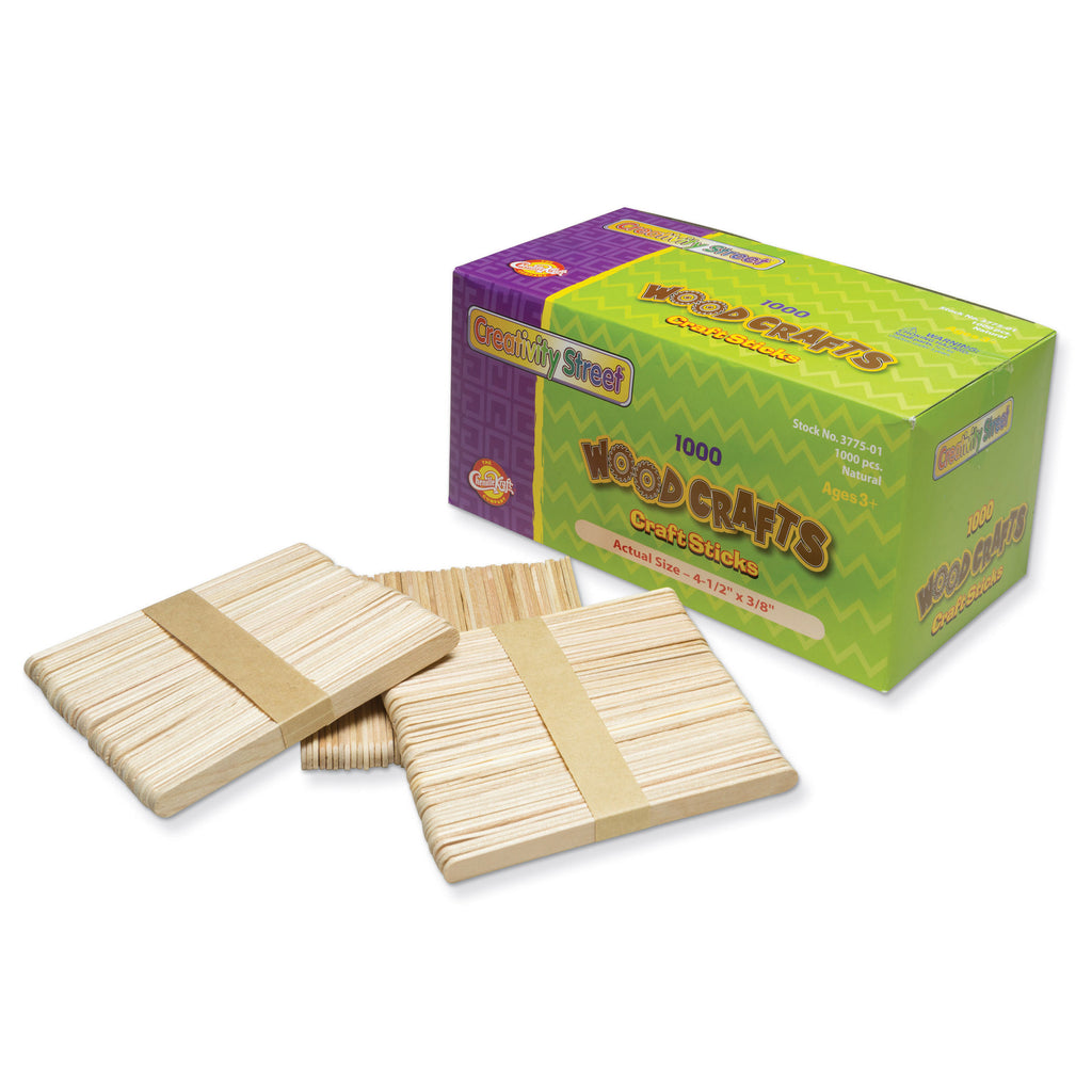 (2 Pk) Craft Sticks 4 1-2x3-8 1000 Per Pk Natural
