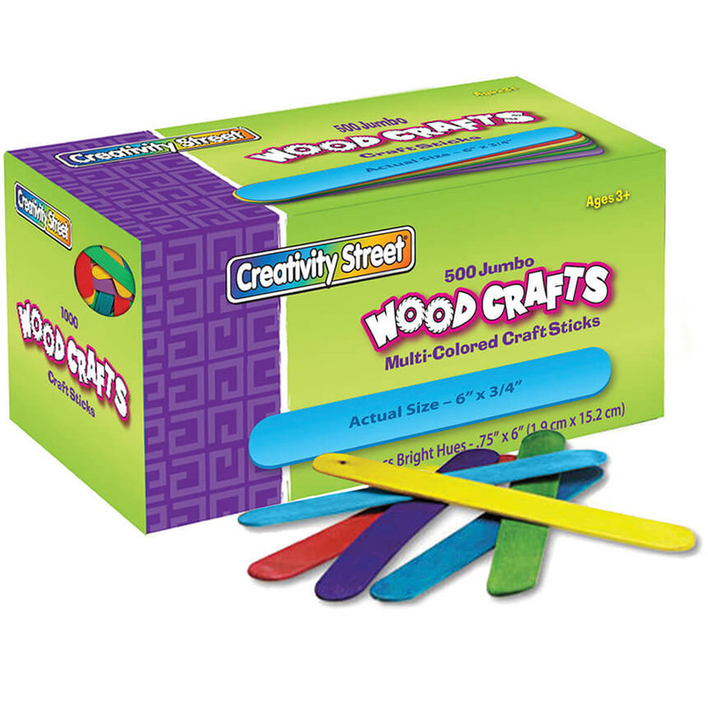Jumbo Craft Sticks 500-pk Bright Hues