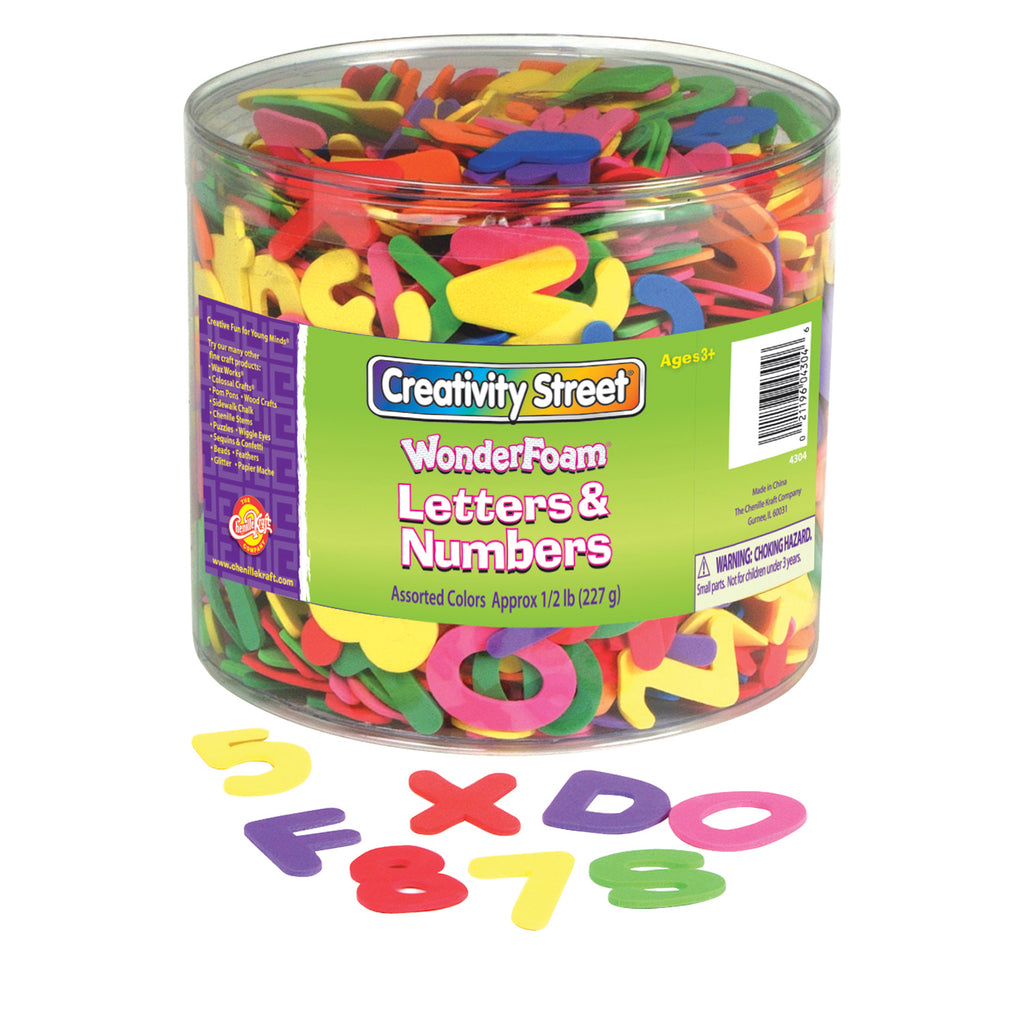 (2 St) Wonderfoam Letters & Numbers Over 1500 Per Set Clr Plastic Tub