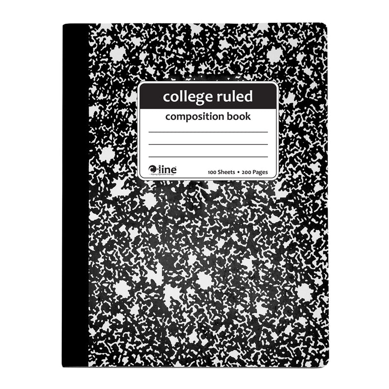 Composition Notebook, 100 Page, College Ruled, Black Marble