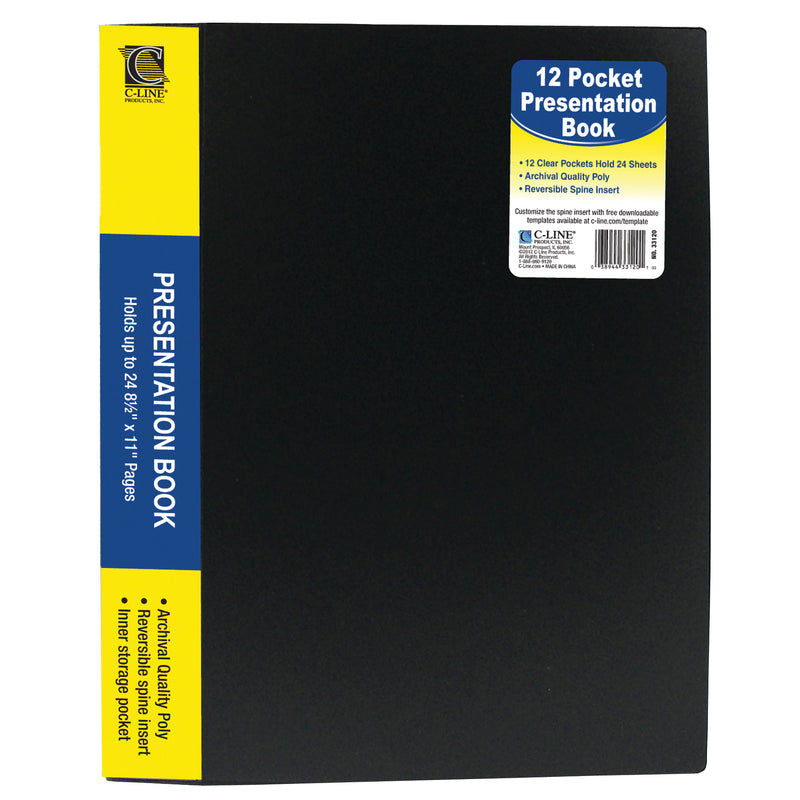 C Line Bound 12 Pocket Sheet Protector Presentation Book