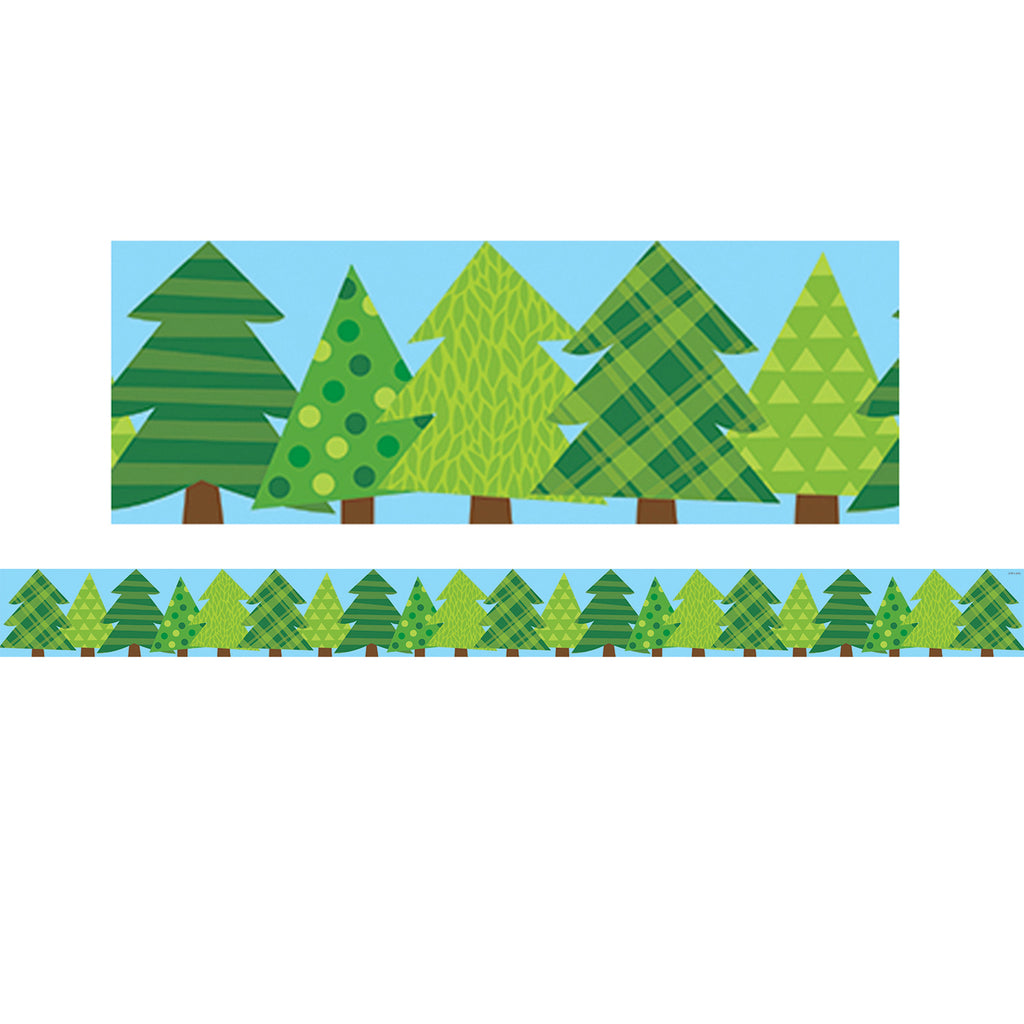 Woodland Friends Patterned Pine Trees EZ Border, 48 Feet