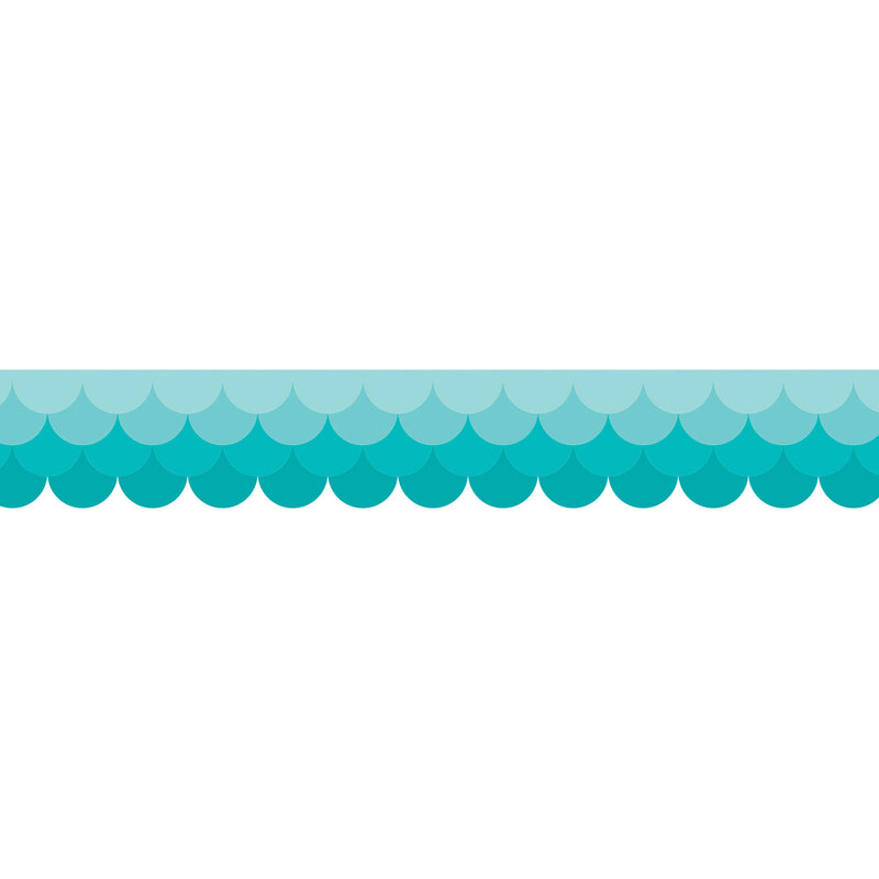 Ombre Turquoise Scallops Border Ez Border