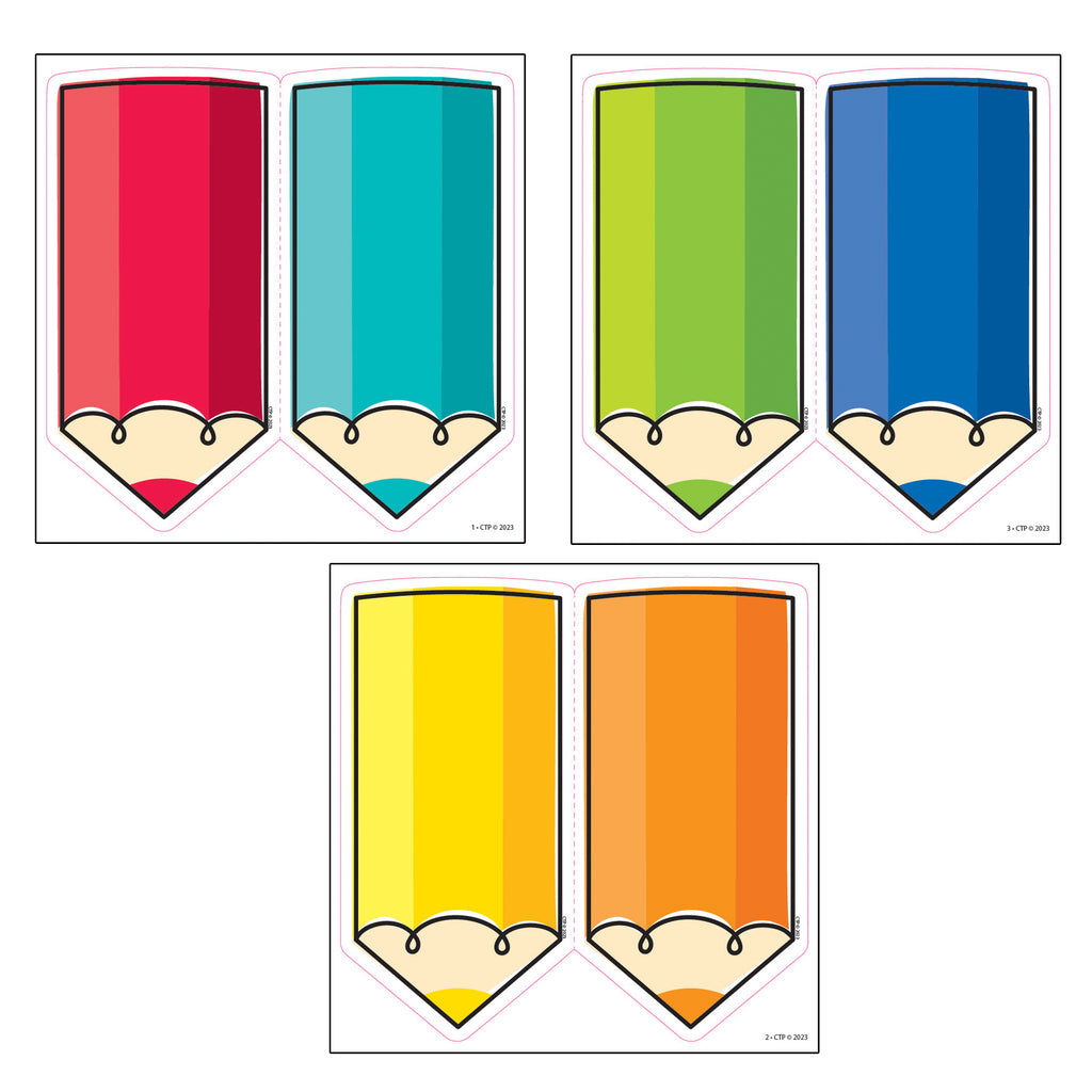 Colorful Doodle Pencils 6in Cut Out
