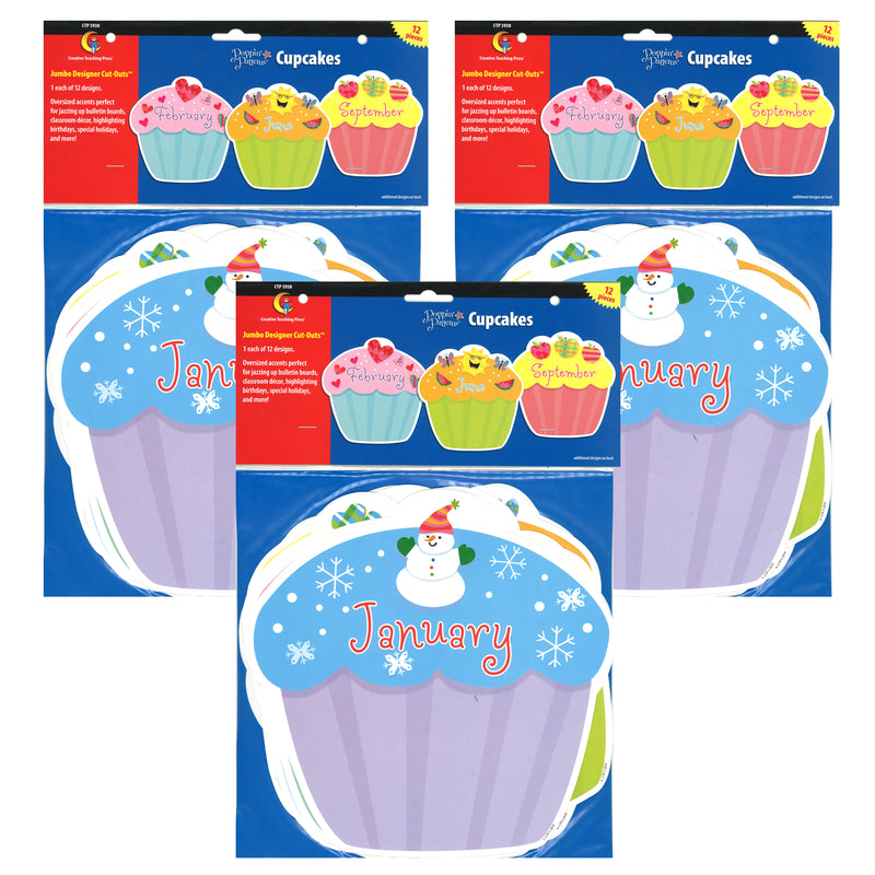 (3 Pk) Cupcakes Jumbo Cut Outs