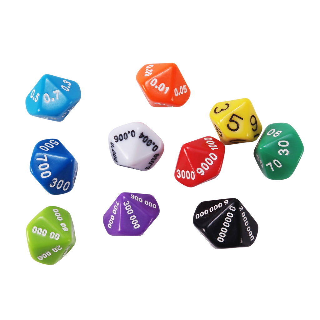 Place Value And Decimal Dice 10 Set