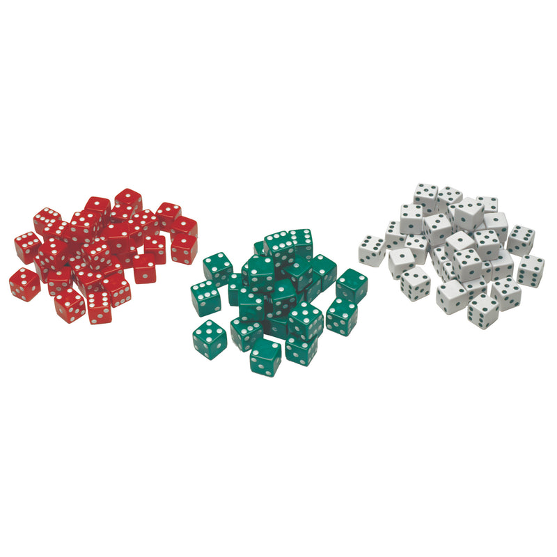 Red Green & White Dot Dice 36-pk