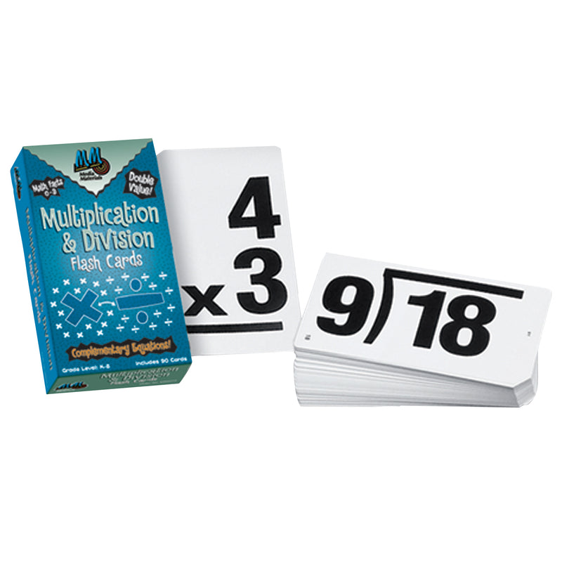 Double Value Vertical Flash Cards Multiplication Division