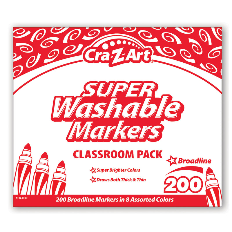Washable Marker Classroom Pack Broadline 8 Color 200ct