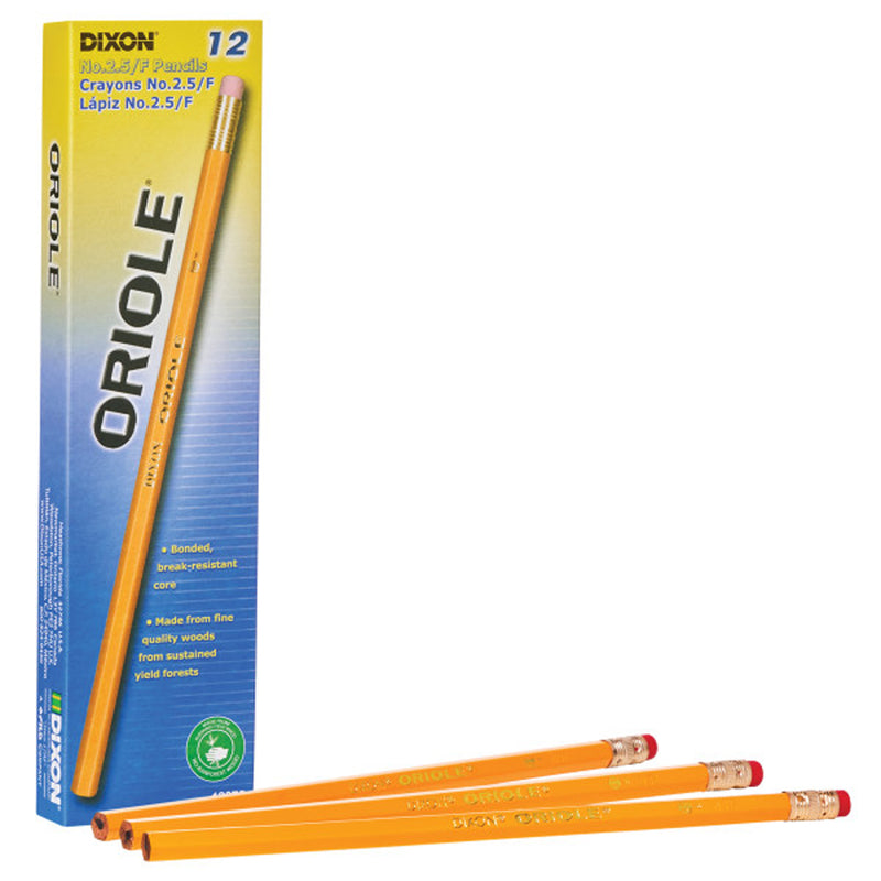 Oriole Pencils No 2.5 Unsharp 12bx Medium Yellow