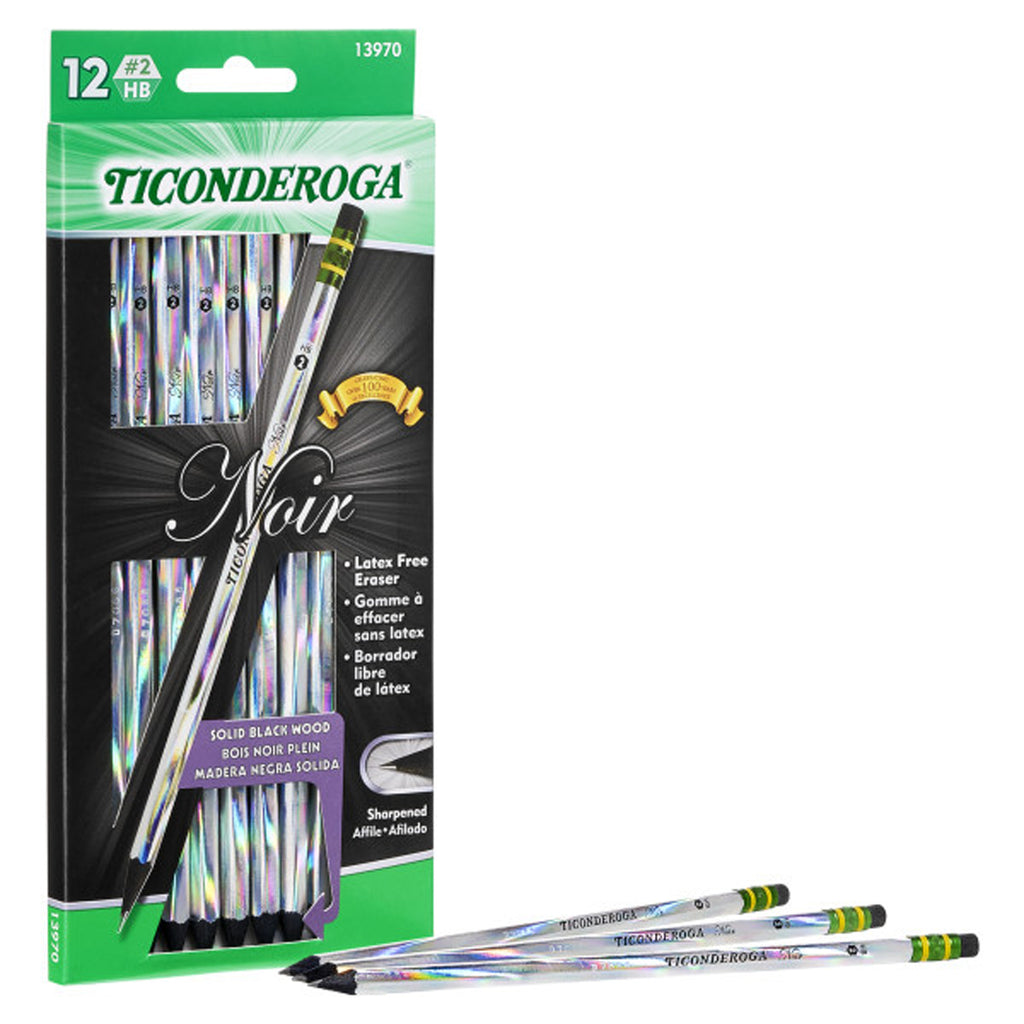 Noir Pencils No 2 Soft Pack Of 12 Ticonderoga Presharpened