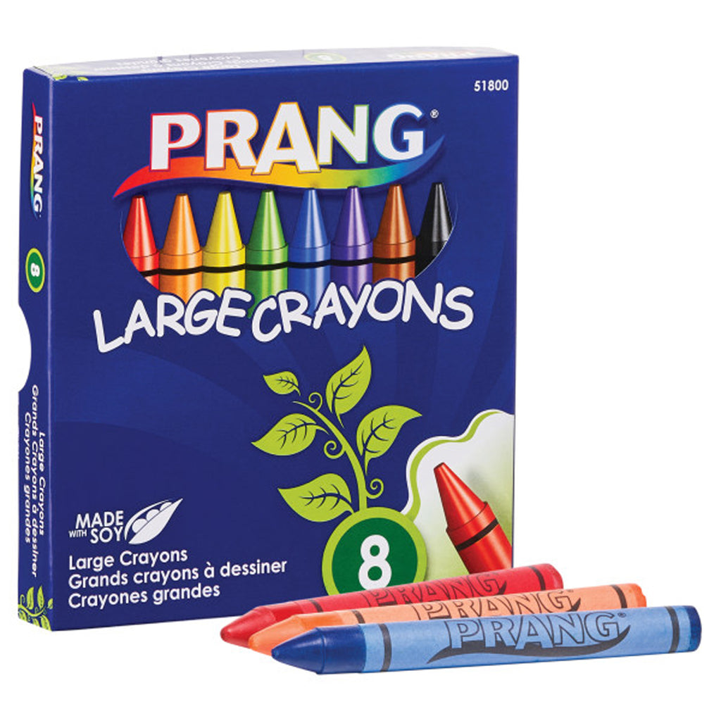 Crayons Large Lift Lid Box 8 Colors Prang