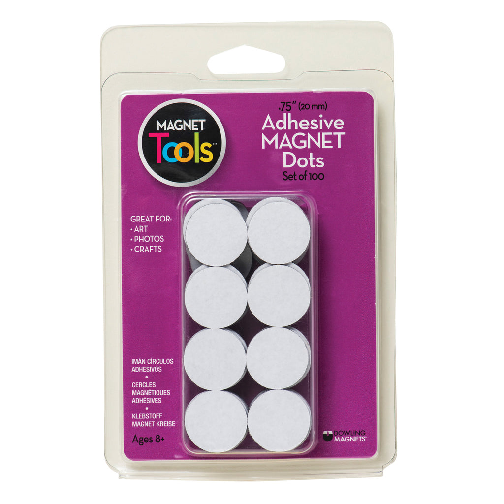 Adhesive Magnet Dots 3-4in 100-pk