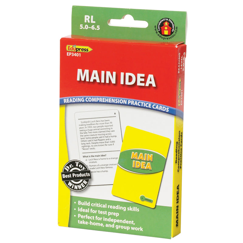 Main Idea Practice Cards Reading Levels 5.0-6.5