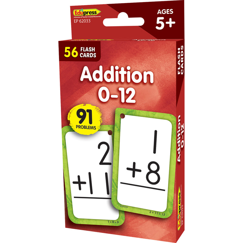 Additon 0-12 Flash Cards