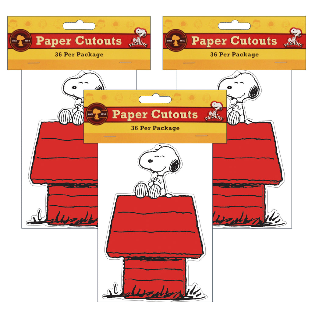 (3 Pk) Snoopy On Dog House Accents
