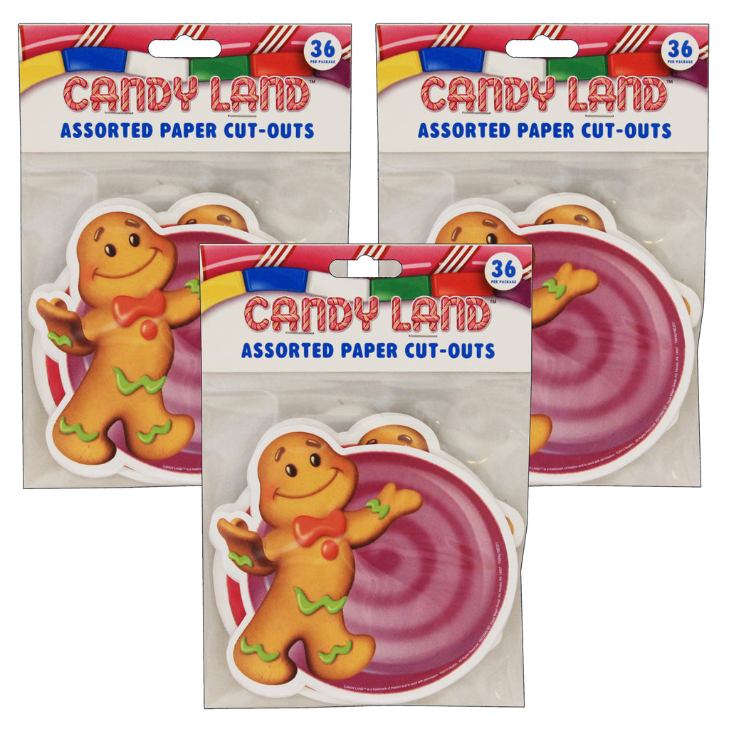 (3 Pk) Candy Land Assorted Paper Cut Outs