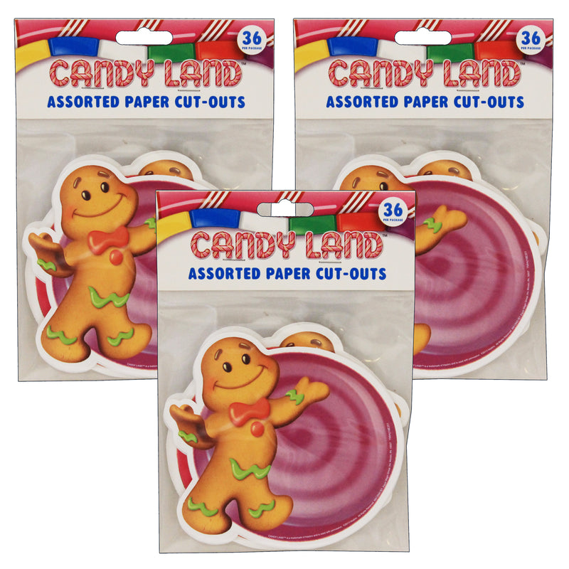 (3 Pk) Candy Land Assorted Paper Cut Outs