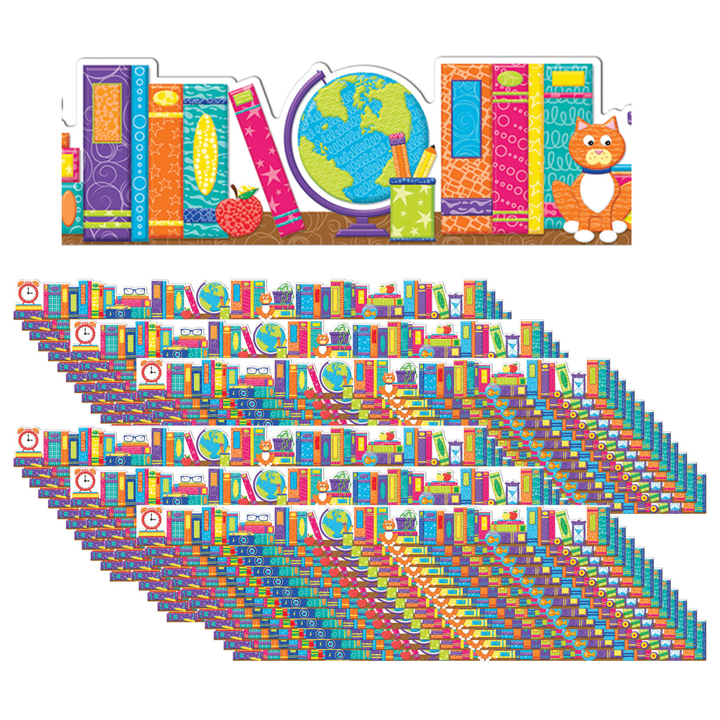 (6 Pk) Books Extra Wide Deco Trim Color My World