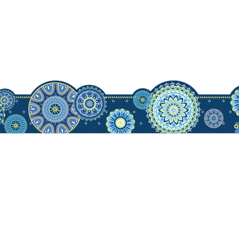 Blue Harmony Mandala Ex Wide Trim Die Cut Deco