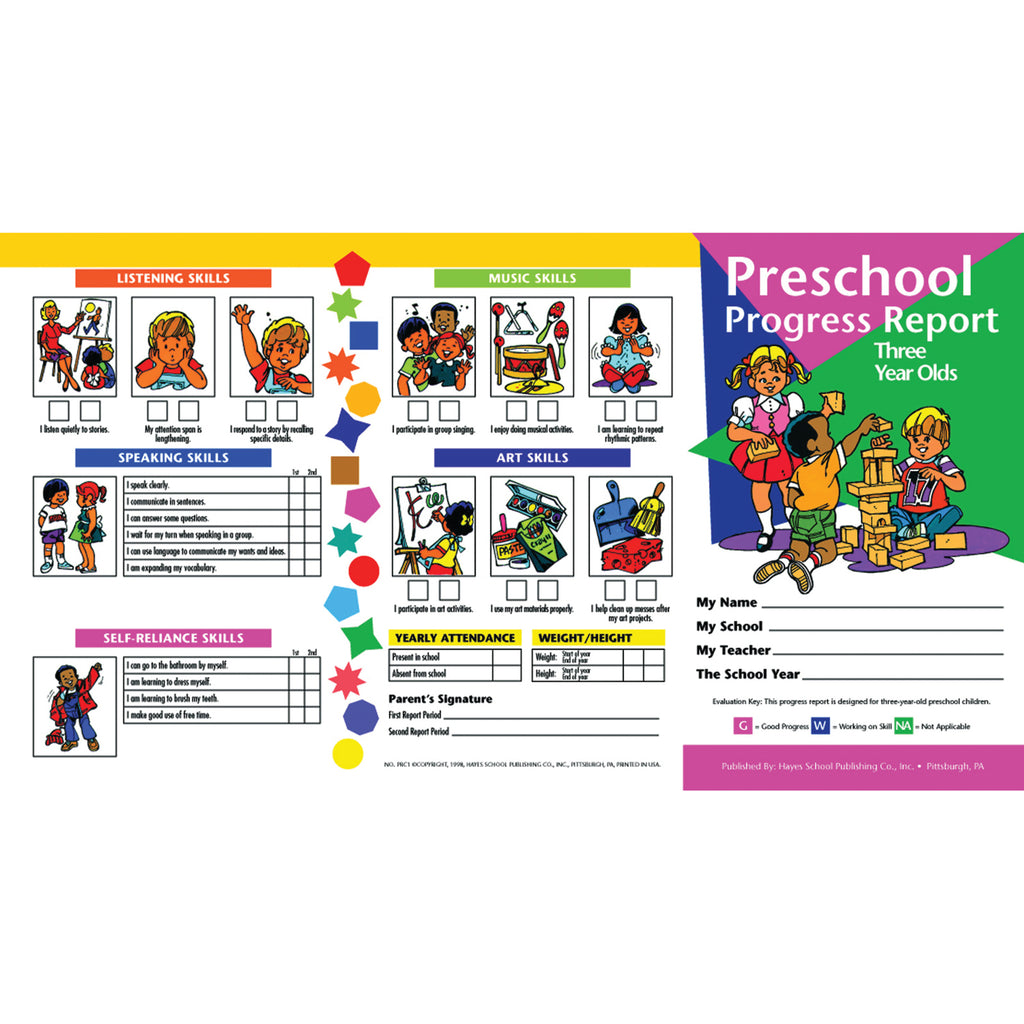 Progress Reports Pk 10-pk Age 3