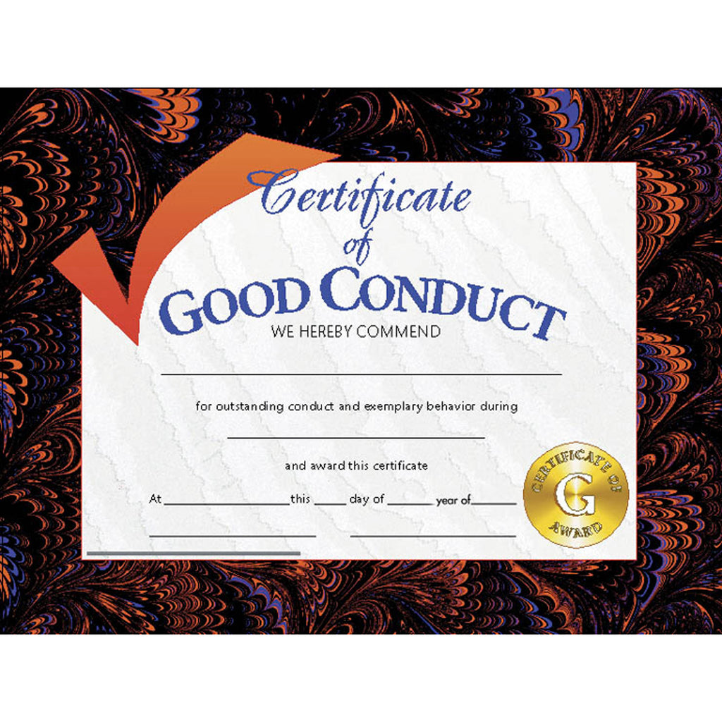 Certificates Good Conduct 30-pk 8.5 X 11