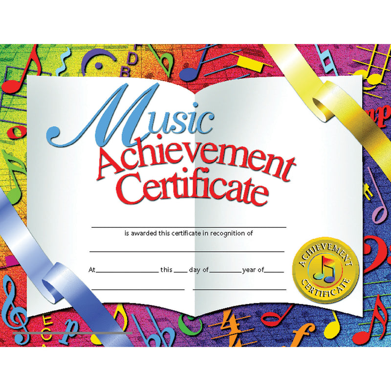 Certificates Music 30-pk 8.5 X 11 Achievement Inkjet Laser