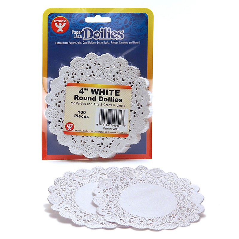 Doilies 4 White Round 100-pkg