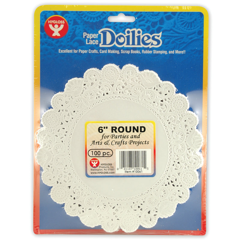 Doilies 6 White Round 100-pk