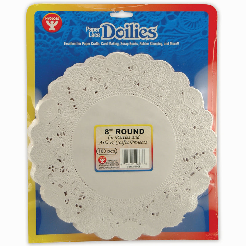(3 Pk) Doilies 8 White Round 100 Per Pk