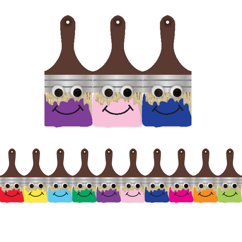 Happy Paintbrush Die Cut Classroom Border